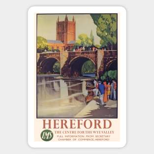 Vintage LMS Travel Poster for Hereford Magnet